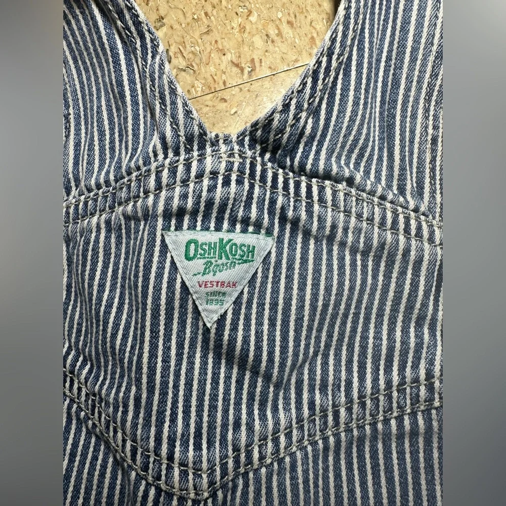 OshKosh B'gosh Blue and White Striped Kids Overalls